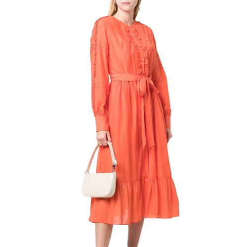 Fashion wholesale ladies Linen Blend Maxi dress elegant customized women tyle Strap Detail casual Loose Slip dresses