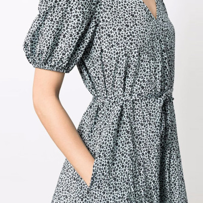 Custom dresses | fashion wholesale ladies floral maxi dress | deep V neck dress | casual dresses