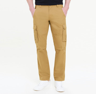 Metro men twill chino cotton pants button fly custom yellow outdoor track jogger pants cargo trousers