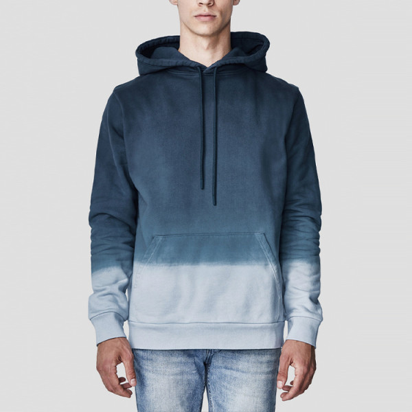 OEM dip dyed hoodie custom men solid color heavyweight flench terry hoodies embroidery logo men's hoodies sweatshirts