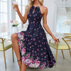 Custom | ladies sleeveless elegant dress | floral dresses | chiffon fabric | maxi dresses | 2023 summer fashion dresses.