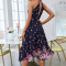 Custom | ladies sleeveless elegant dress | floral dresses | chiffon fabric | maxi dresses | 2023 summer fashion dresses.