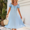 Custom | Slim-Fit Sky Blue Dress | Private Label Dresses |  Custom Casual Dresses