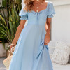 Custom | Slim-Fit Sky Blue Dress | Private Label Dresses |  Custom Casual Dresses