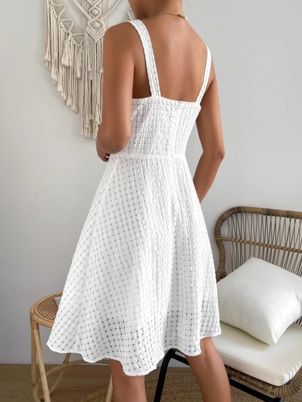 Custom | White Casual Dresses | comfortable breathable Dresses | button Front Cut Out dresses.