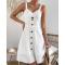 Custom | White Casual Dresses | comfortable breathable Dresses | button Front Cut Out dresses.