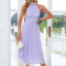 Custom | Solid Color Dresses | Temperament Party Dress | Slim Halter Neck Mid Length Dresses |  For summer 2023.