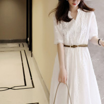 Custom White Simple Dresses | Lace Dresses | French Cutout Dresses | New Summer Dresses