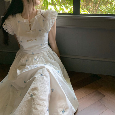 Custom Dresses | Embroidery Dresses | Dumbo Disc Button Dresses | Short Sleeve Lady Summer Dresses