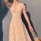 Custom dress | Temperament V-neck Dresses | Chiffon Floral Dresses | French Vintage Dresses
