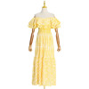 Custom Long Dresses | Double Ruffle Leaf Dresses | Slot-neck Embroidery Dresses | Cutout Dresses