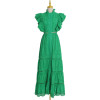 Custom | statement design dresses | summer solid color dresses | new fashion turtleneck dresses | sleeveless cutout embroidery dresses