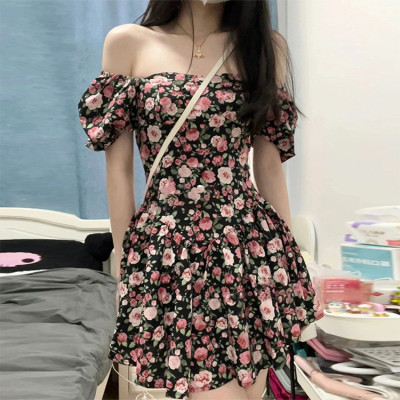 Custom | 2023 summer dresses | French gentle style dresses | small broken flower dresses | rose short dresses