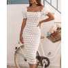 Custom | 2023 new dresses | fashion lace dresses | temperament commuter dresses | solid color wrap mid dresses