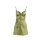 Custom | satin dresses | green lace slip dresses | temperament slim fit short dresses