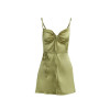 Custom | satin dresses | green lace slip dresses | temperament slim fit short dresses