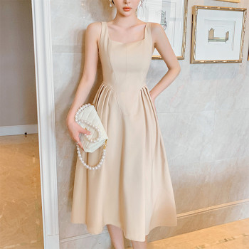 Custom | summer skinny slip dresses | women goddess French sweet design dresses | vest puffy dresses