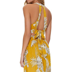Custom| summer flowy dresses|  special floral print dresses| defined tie at back dresses