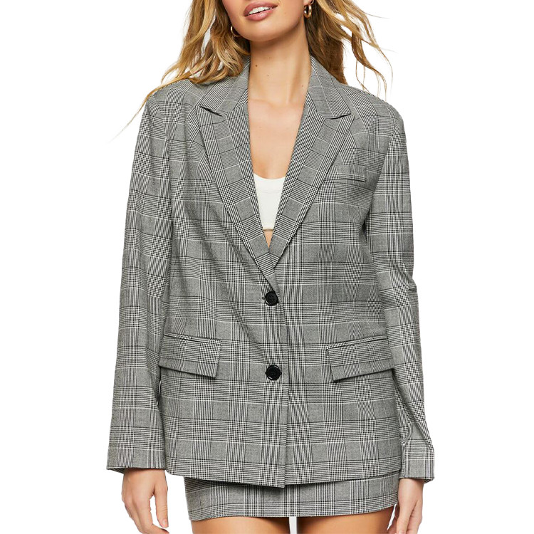 Mini checkered two-piece suit dress