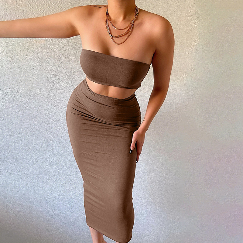 nude top party dress