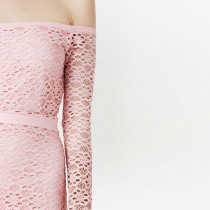 Custom | lace dresses | Strapless design elegant knitting pleated dresses | Long sleeves pleated utility dress