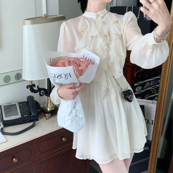 Custom dresses | new solid color slim sweet dresses | autumn balloon sleeve dresses | cropped professional dresses