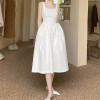 Custom dresses | white dresses | women's summer dresses | nipping waist French dresses