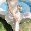 Custom dresses | white dresses | women's summer dresses | nipping waist French dresses