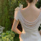 Custom dresses | white dresses | pearl backless dresses | slip slim dress | evening dresses