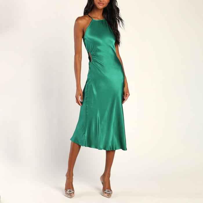 Custom dresses | fashion women's 2023 new | lace-up waist sexy waist hollow dress | suspender dress