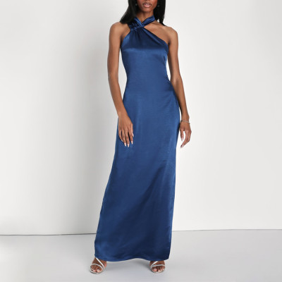 Custom dresses | fashion women's 2023 new | One-Shoulder dress | cocktail sexy dress | vintage dress | satin halter a-line dress