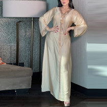 Custom dress | Dubai style women's fashion dress | hot diamond dress | loose Middle Eastern long dress