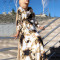 Custom autumn dress | new Muslim dress | women's digital printing lace dress | fashion slim dress