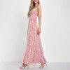 Custom dresses | fashion women's 2023 new | Literary textured pink printed chiffon suspender dress | suspender dress
