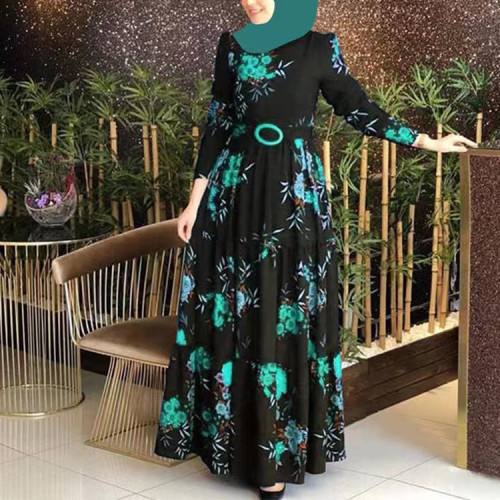 Custom summer new dress | Printing temperament dress | Commuter thin long dress | Muslim dresses