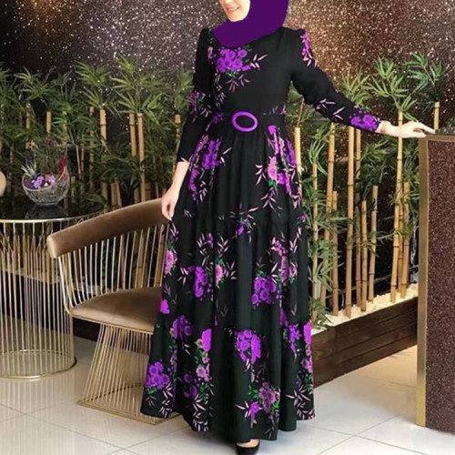 Custom summer new dress | Printing temperament dress | Commuter thin long dress | Muslim dresses