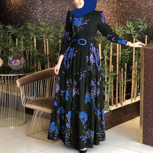 Custom summer new dress | Printing temperament dress | Commuter thin long dress | Muslim dresses