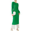 Custom pleated dress | New Japanese style dress | side split zipper long dress