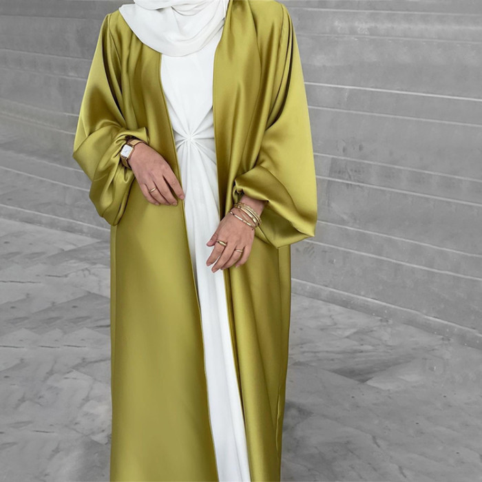 Custom dress | Middle East Muslim style dress | Lady's puff sleeve dress | Premium cardigan robe dress
