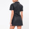 Custom dresses | fashion women's 2023 new | high neck wrap leather mini dress | blazer dress