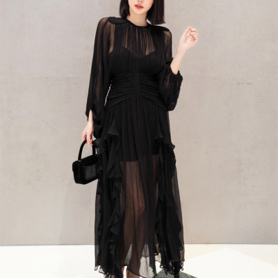 Custom Australian light luxury dress | Niche holiday travel dress | seaside beach slip long dress