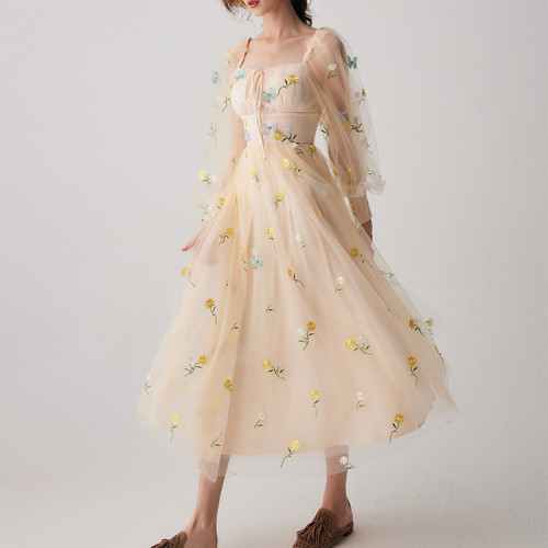 Custom dresses | fashion women's 2023 new dress  | 3D floral dress |  Chiffon dresses