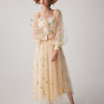 Custom dresses | fashion women's 2023 new dress  | 3D floral dress |  Chiffon dresses