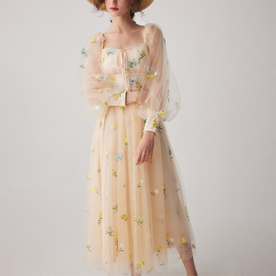 Custom dresses | fashion women's 2023 new dress  | 3D floral dress |  Chiffon dresses