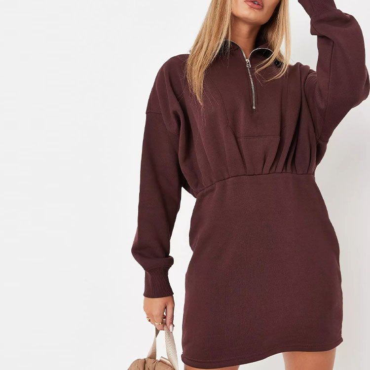 Long-sleeved hooded sweatshirt dress