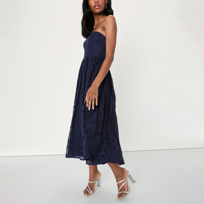 Custom dresses | fashion women's 2023 new dress  | sleeveless cut-out lace dress|  party dresses