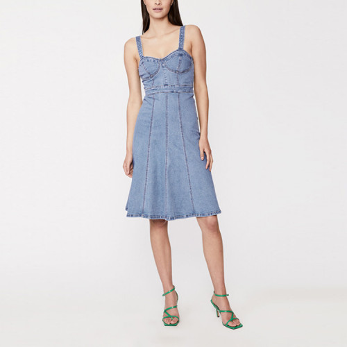 Custom dresses | summer dresses | minimalist suspender dress | denim dress