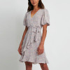 Custom dress | chiffon dress | puffy sleeve dress | tie waist printing dress