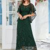 Custom women's dress | three-dimensional embroidered flower dress | mesh round neck dress | bat sleeve loose size dress