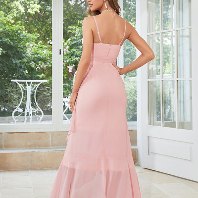 Custom summer dress | niche new ruffle dress | double lace-up fashion dress | temperament chiffon dress